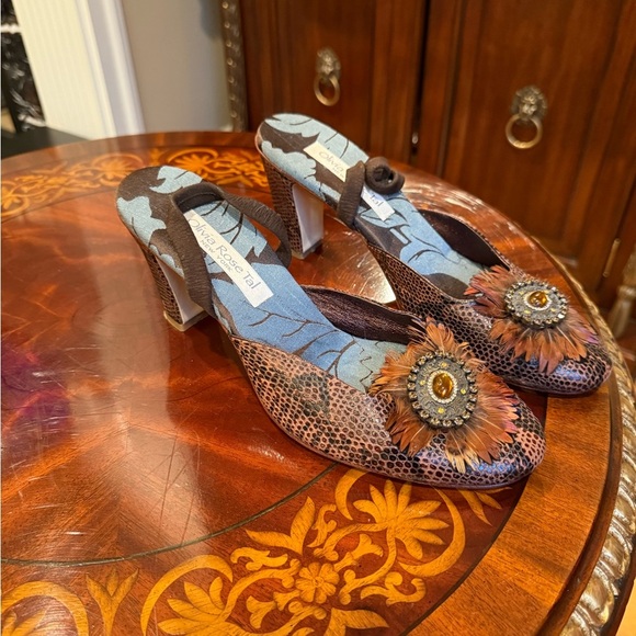 Olivia Rose Tal snakeskin sling back heels size 9 - Picture 2 of 9